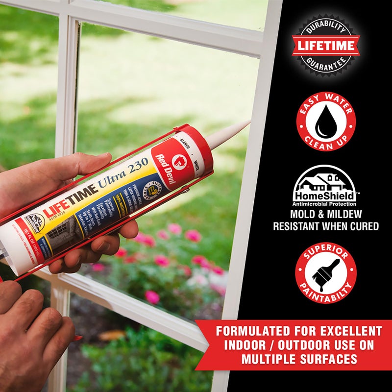 Red Devil 077060 Lifetime Ultra Premium Elastomeric Acrylic Latex Sealant, 10.1 oz., Black, 1 Pack - Image 2